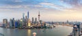 Panoramic view of shanghai skyline at dusk Royalty Free Stock Photo