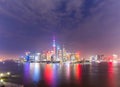 Panoramic view of shanghai skyline at night Royalty Free Stock Photo