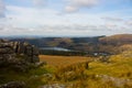 Panoramic view from sheepstor dartmoor devon uk