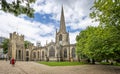 Panoramic view of Sheffield cathedral from Church Street, Sheffield, South Yorkshire, UK