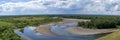 Panoramic view from Shestakovsky Yar on the Kiya River Royalty Free Stock Photo