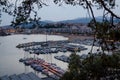 Panoramic view in ship Parking, Blanes Costa Brava, Catalonia, Spain Royalty Free Stock Photo