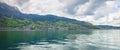 Scenic panorama of the shore of Lake Lucerne , Switzerland