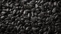 A panoramic view showcases the texture of black sunflower seeds, offering a captivating background. Ai Generated Royalty Free Stock Photo