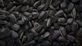 A panoramic view showcases the texture of black sunflower seeds, offering a captivating background. Ai Generated Royalty Free Stock Photo