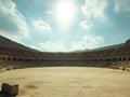 coliseum, sunny day, empty arena, ancient architecture, panoramic view Royalty Free Stock Photo