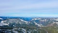 Panoramic view of the Sierra-neveda mountains in winter