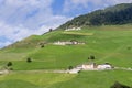 Panoramic view of the Silandro mountain and the pastures of this rural area, South Tyrol, Italy