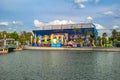 Panoramic view of The simpsons Ride at Universal Studios 22. Royalty Free Stock Photo