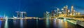 Panoramic view of Singapore business district skyline. Royalty Free Stock Photo