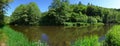 Panoramic view of the Sioule river Puy-de-Dome, Auvergne, France Royalty Free Stock Photo