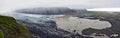 Panoramic view of Skaftafellsjokull glacier in Skaftafell National Park of south-eastern Iceland