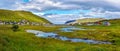 Panoramic view of Skarsvag village in Mageroya Island. Nordkapp Municipality in Norwegian Finnmark county