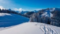 Dreilaendereck - Panoramic view of ski resort Dreilaendereck in Karawanks, Carinthia, Austria Royalty Free Stock Photo