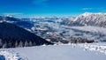 Dreilaendereck - Panoramic view of ski resort Dreilaendereck in Karawanks, Carinthia, Austria Royalty Free Stock Photo