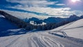 Dreilaendereck - Panoramic view of ski resort Dreilaendereck in Karawanks, Carinthia, Austria Royalty Free Stock Photo