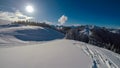 Dreilaendereck - Panoramic view of ski resort Dreilaendereck in Karawanks, Carinthia, Austria Royalty Free Stock Photo