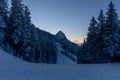 Panoramic view of ski slopes in Garmisch Partenkirchen