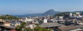 Panoramic view on Skyline of Beppu City and Bay. Town Oita in the Background. Beppu, Oita, Japan, Asia