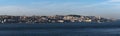 Panoramic view of the skyline of the downtown of the city of Lisbon