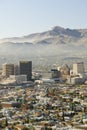 Panoramic view of skyline and downtown El Paso Texas looking toward Juarez, Mexico Royalty Free Stock Photo