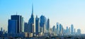 Panoramic view of skyscrapers of Dubai World Trade center Royalty Free Stock Photo