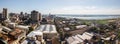 Panoramic view of skyscrapers skyline of Latin American capital of Asuncion city, Paraguay. Embankment of Paraguay river. Royalty Free Stock Photo