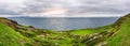 Panoramic view from Slea Head Viewing Point on Blasket Islands and Dingle Peninsula Royalty Free Stock Photo