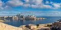 Panoramic view of Sliema harbor and skyscrapers in Malta