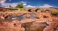 Panoramic view of the Sligachan Bridge (Isle of Skye, Scotland) Royalty Free Stock Photo