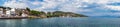 Panoramic view of a small beach and port Mitzela, Amaliapoli, Greece