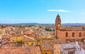 Panoramic view of small italian town Santarcangelo di Romagna Royalty Free Stock Photo