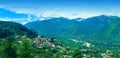 Panoramic view of small town Naggar Royalty Free Stock Photo