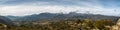 Panoramic view of snow capped mountains of northern Corsica Royalty Free Stock Photo