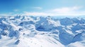 Panoramic View of Snow-capped Peaks and Alpine Valleys from a Glider. Generative Ai