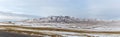 Panoramic view snow mountains Royalty Free Stock Photo