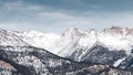 Panoramic view of snowy mountains of the pyrenee France Royalty Free Stock Photo