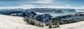 Panoramic view on snowy Swiss Alps Royalty Free Stock Photo
