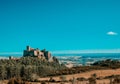 Panoramic view of the Sobrarbe Castle in Huesca, Spain