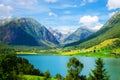 Panoramic  view of Sognefjord, one of the most beautiful fjords in Norway Royalty Free Stock Photo