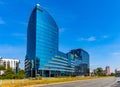 Panoramic view of South Praga Poludnie district with Blue Point office building in Warsaw, Poland
