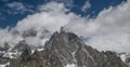 Panoramic view of the South side of the Mont Blanc massif Royalty Free Stock Photo