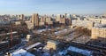 Panoramic view of the South-Western district of Moscow in winter. Russia Royalty Free Stock Photo