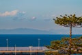 Panoramic view of Spain from the African continent, Morocco. The good life on the other side attracts Africans and they try to Royalty Free Stock Photo