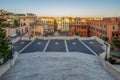 Panoramic view with Spanish Steps from Piazza di Spagna, Rome, Italy Royalty Free Stock Photo