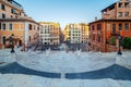 Panoramic view with Spanish Steps from Piazza di Spagna, Rome, Italy Royalty Free Stock Photo