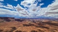 Panoramic view on Split Mountain Canyon seen from Green River Overlook near Moab, Canyonlands National Park, Utah, USA Royalty Free Stock Photo