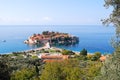 View of St Stephen's Island. Budva, Montenegro Royalty Free Stock Photo