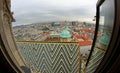 Panoramic view from the steeple of St. Stephen's Cathedral in VI Royalty Free Stock Photo