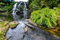 A panoramic view of a stone cairn at Owharoa Falls in Karangahake Gorge in Waikato, Tauranga 2 Royalty Free Stock Photo